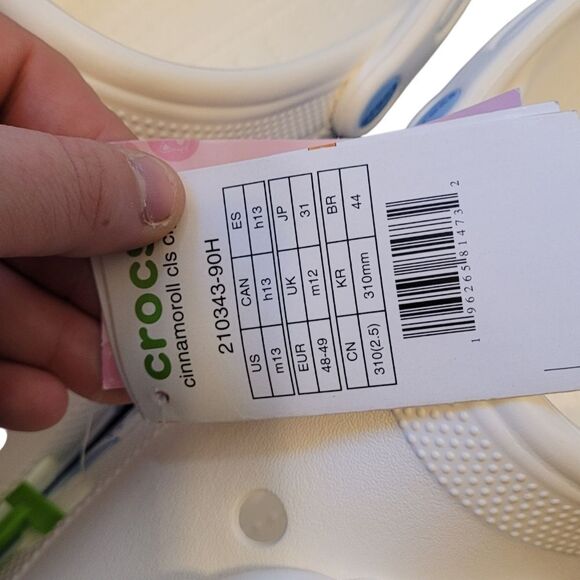 Crocs x Sanrio Men\'s White Cinnamoroll Crocs Size US 13 NWT